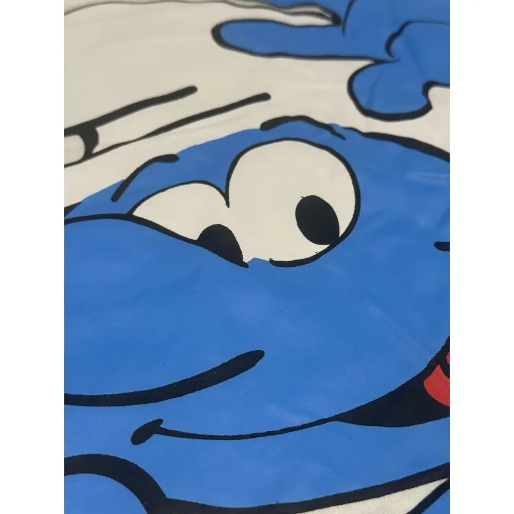NWT SMURFS X Romwe L White Short Sleeve Peyo T-Shirt Casual Retro Cartoon 80's - Picture 6 of 9